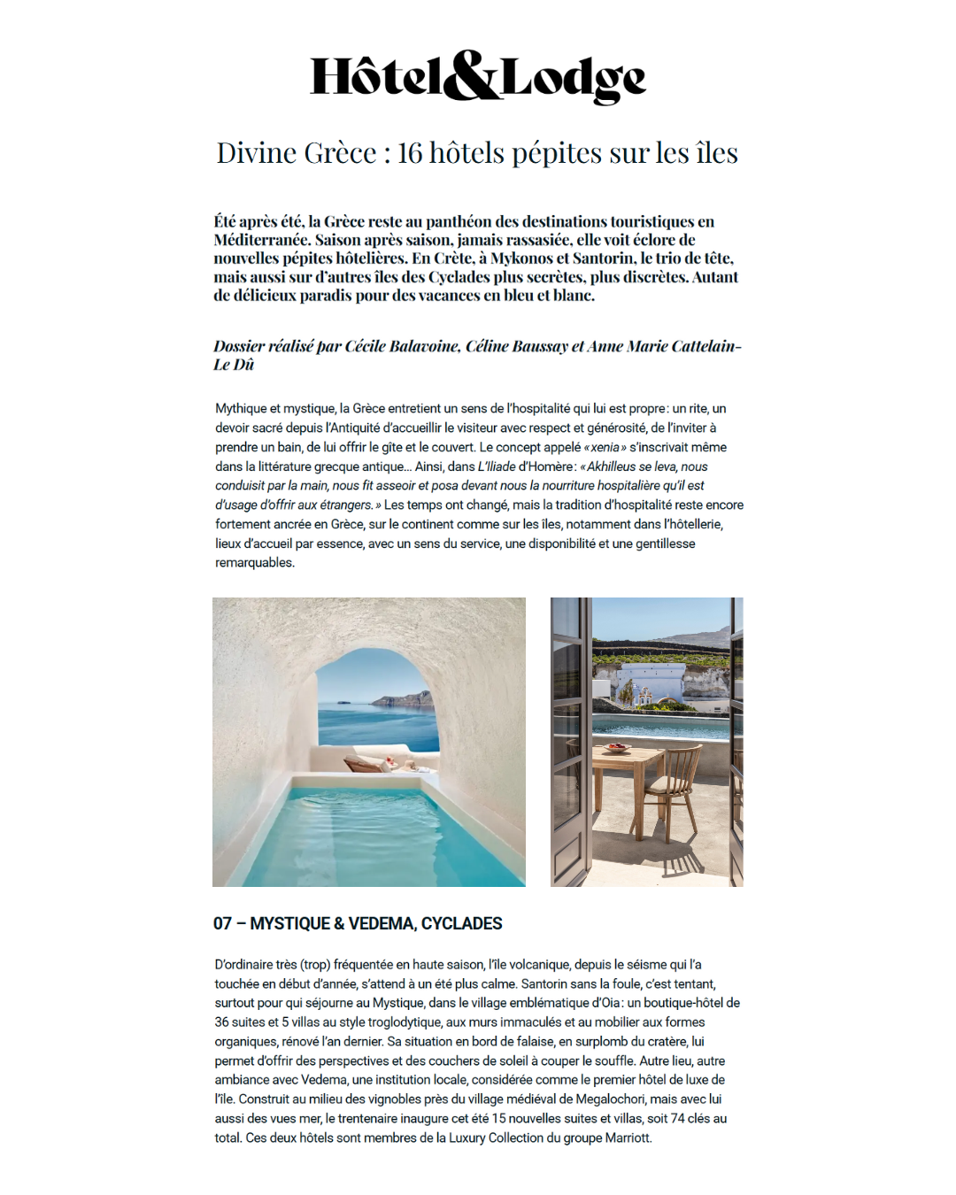 Hôtel & Lodge (France) – October 2025